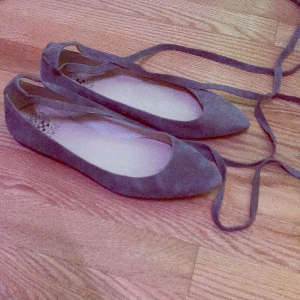 Vince Camuto ankle lace up ballet flats